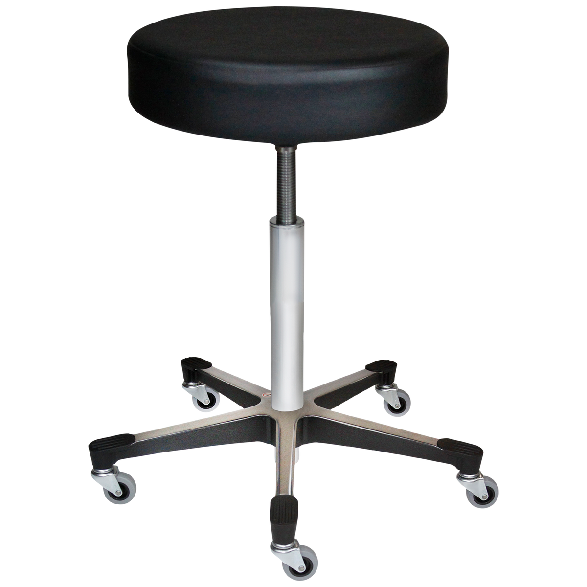 Blickman 1113BLK Spindle Adjusted Exam Stool, 5-Leg Black Composite Base, No Backrest | QuinceMedical.com