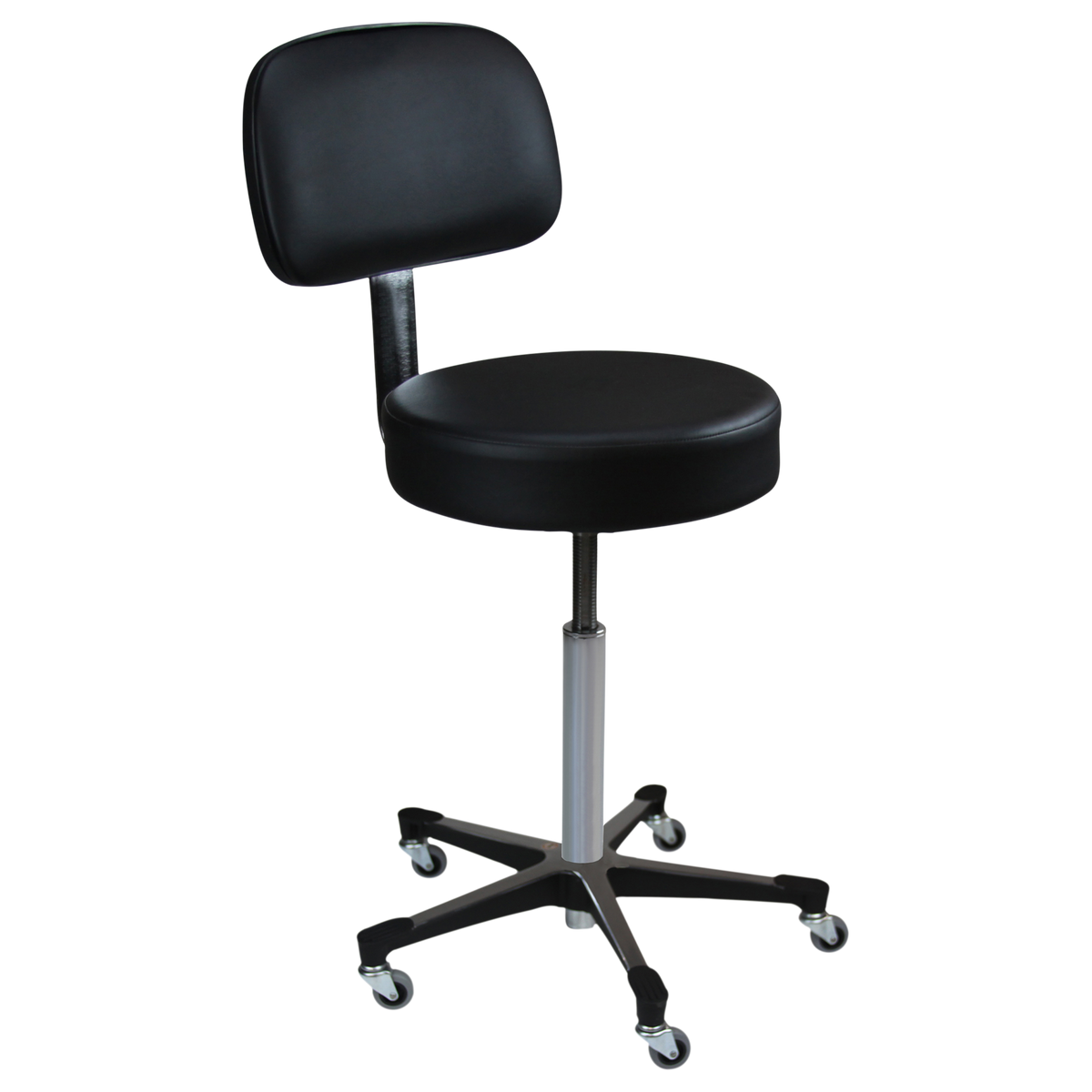 Blickman 1113 Spindle Adjusted Exam Stool, 5-Leg Aluminum Base, No Backrest | QuinceMedical.com