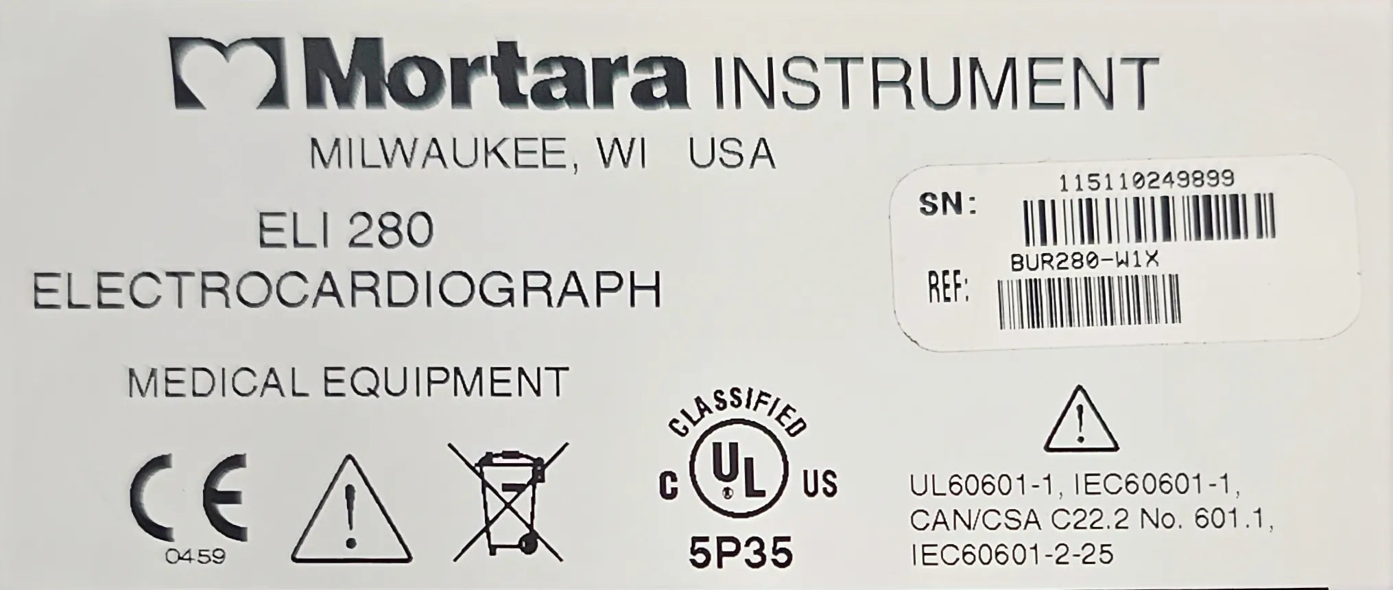 Refurbished Mortara Burdick ELI 280 EKG