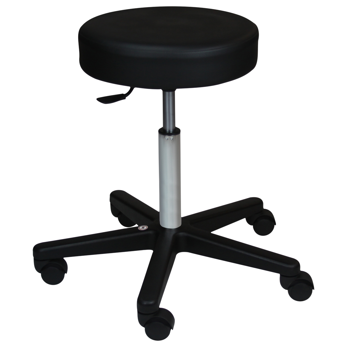 Blickman 1200 Economy Pneumatic Exam Stool, No Backrest, Black Composite Base | QuinceMedical.com