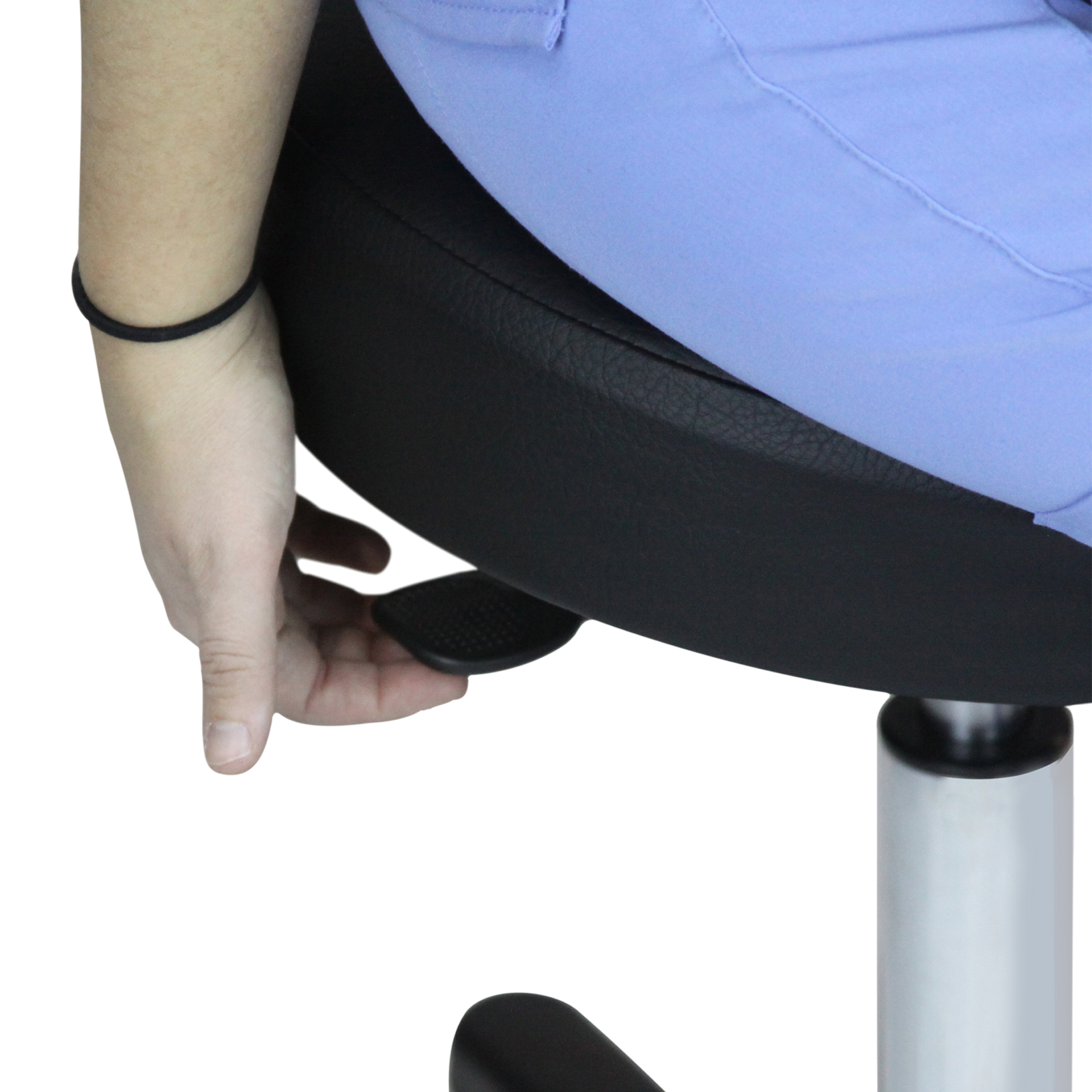 Blickman 1201 Economy Pneumatic Exam Stool with Backrest, Black Composite Base | QuinceMedical.com