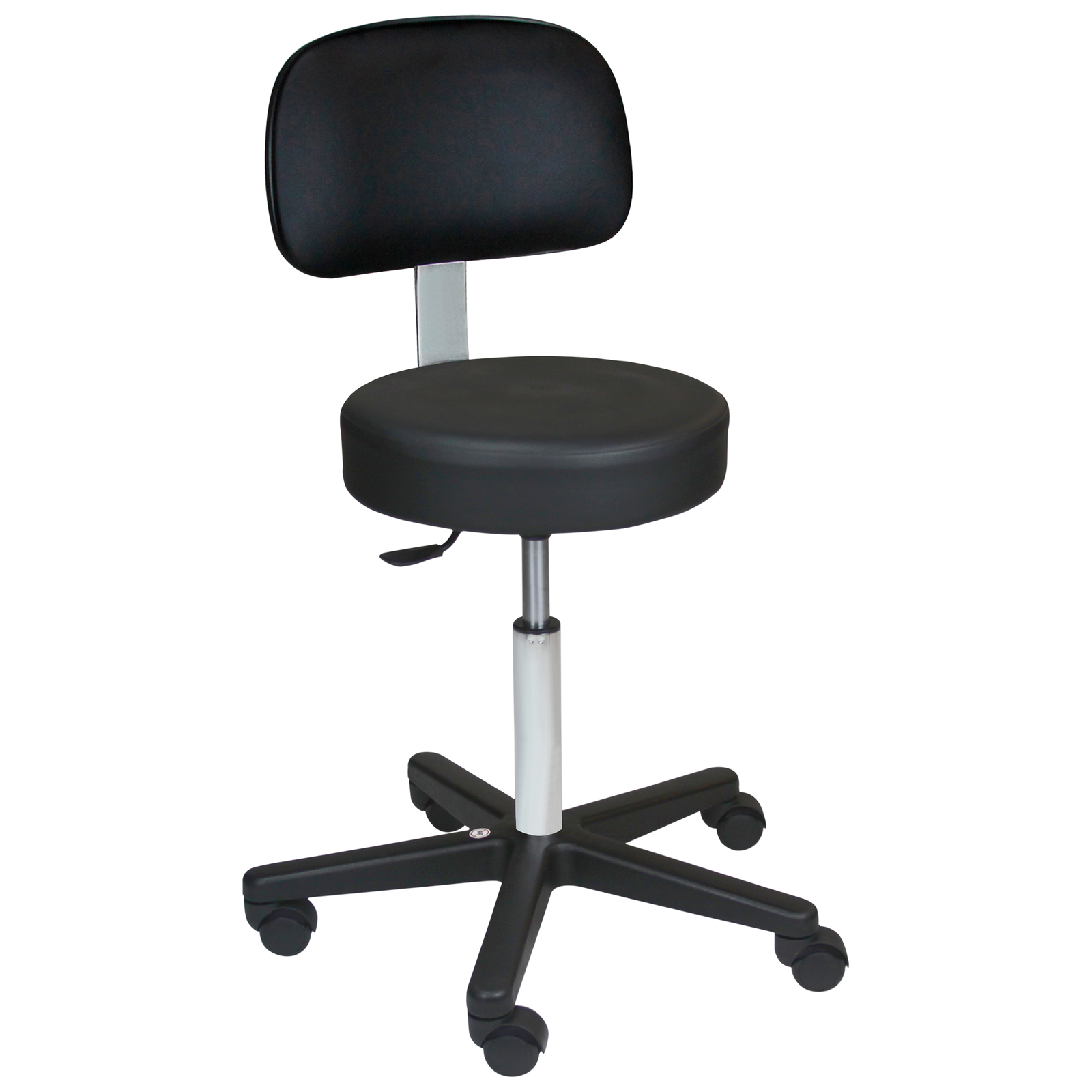 Blickman 1200 Economy Pneumatic Exam Stool, No Backrest, Black Composite Base | QuinceMedical.com