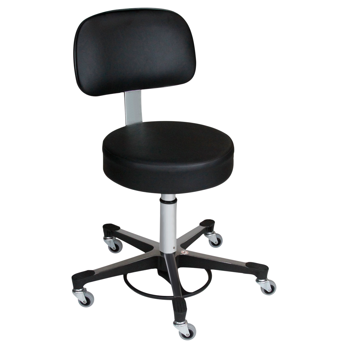 Blickman 1205 Foot-Operated Pneumatic Exam Stool, 5-Leg Aluminum Base, No Backrest | QuinceMedical.com