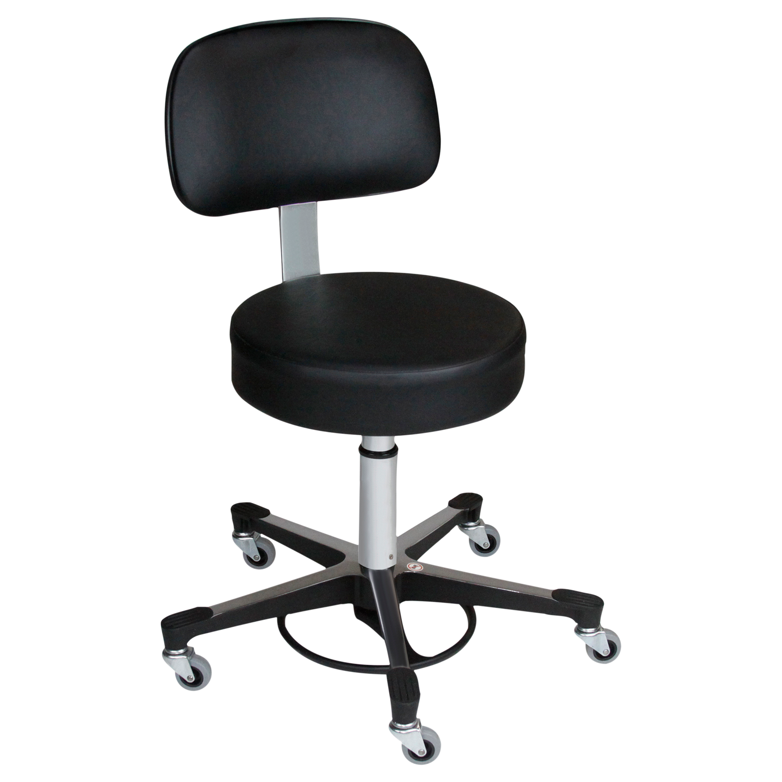 Blickman 1205 Foot-Operated Pneumatic Exam Stool, 5-Leg Aluminum Base, No Backrest | QuinceMedical.com