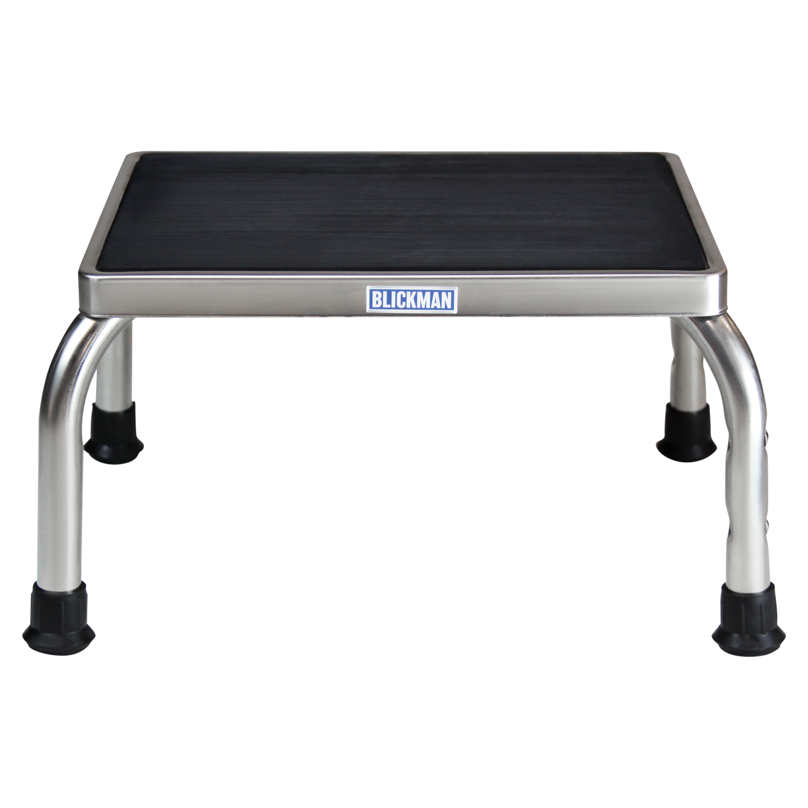 Blickman 1261 Stainless Steel Step Stool with Handrail, Single 9" Step | QuinceMedical.com