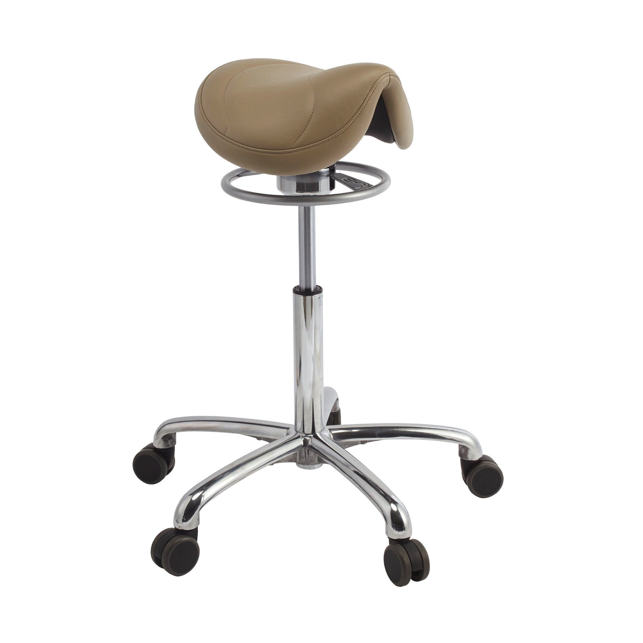 Brewer Jumper Saddle Stool 18" Standard seat with 360 degree movement in Ultraleather