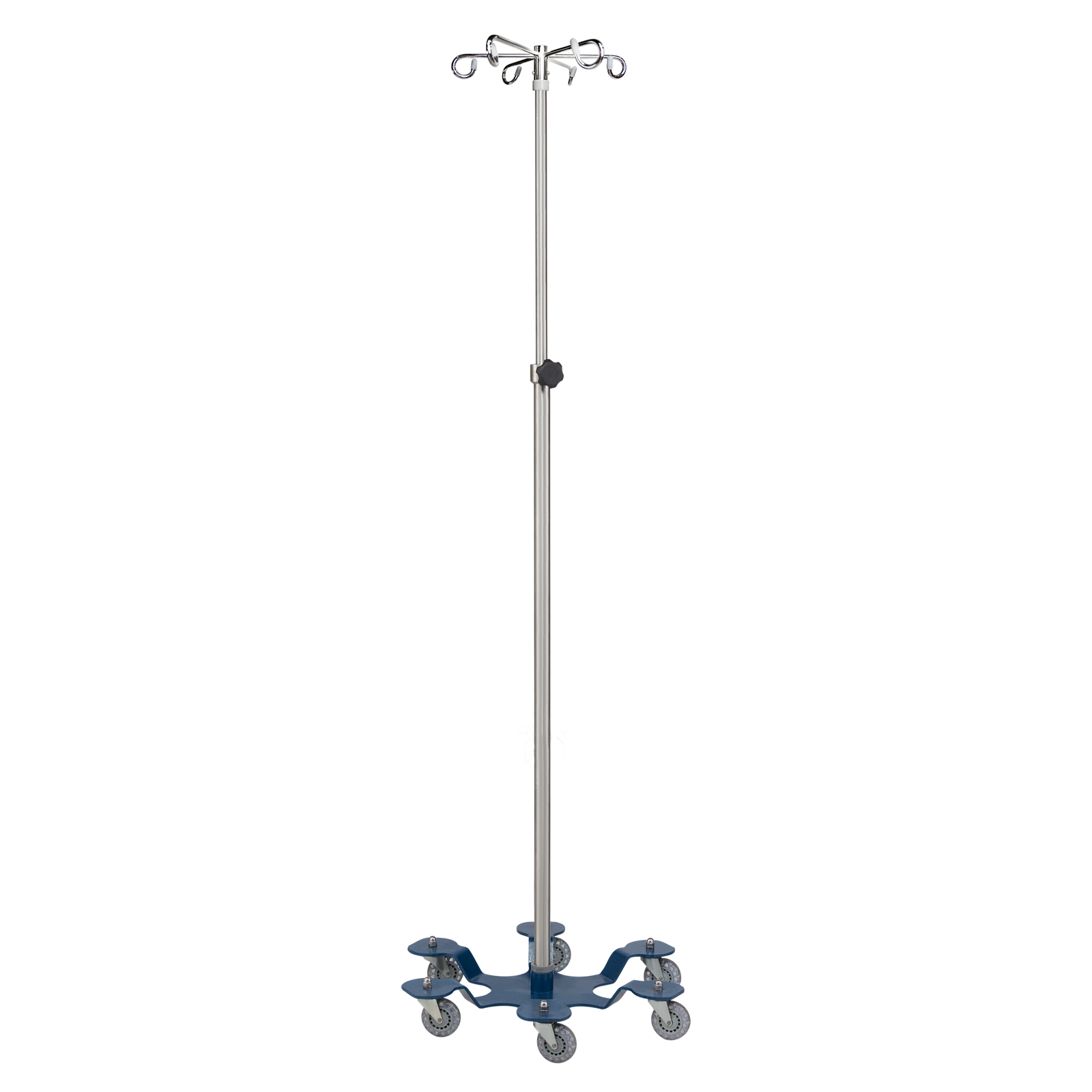 Blickman 1370SS-6 6-Leg Stainless Steel IV Stand, Powder-Coated Base, 6 Hooks | QuinceMedical.com