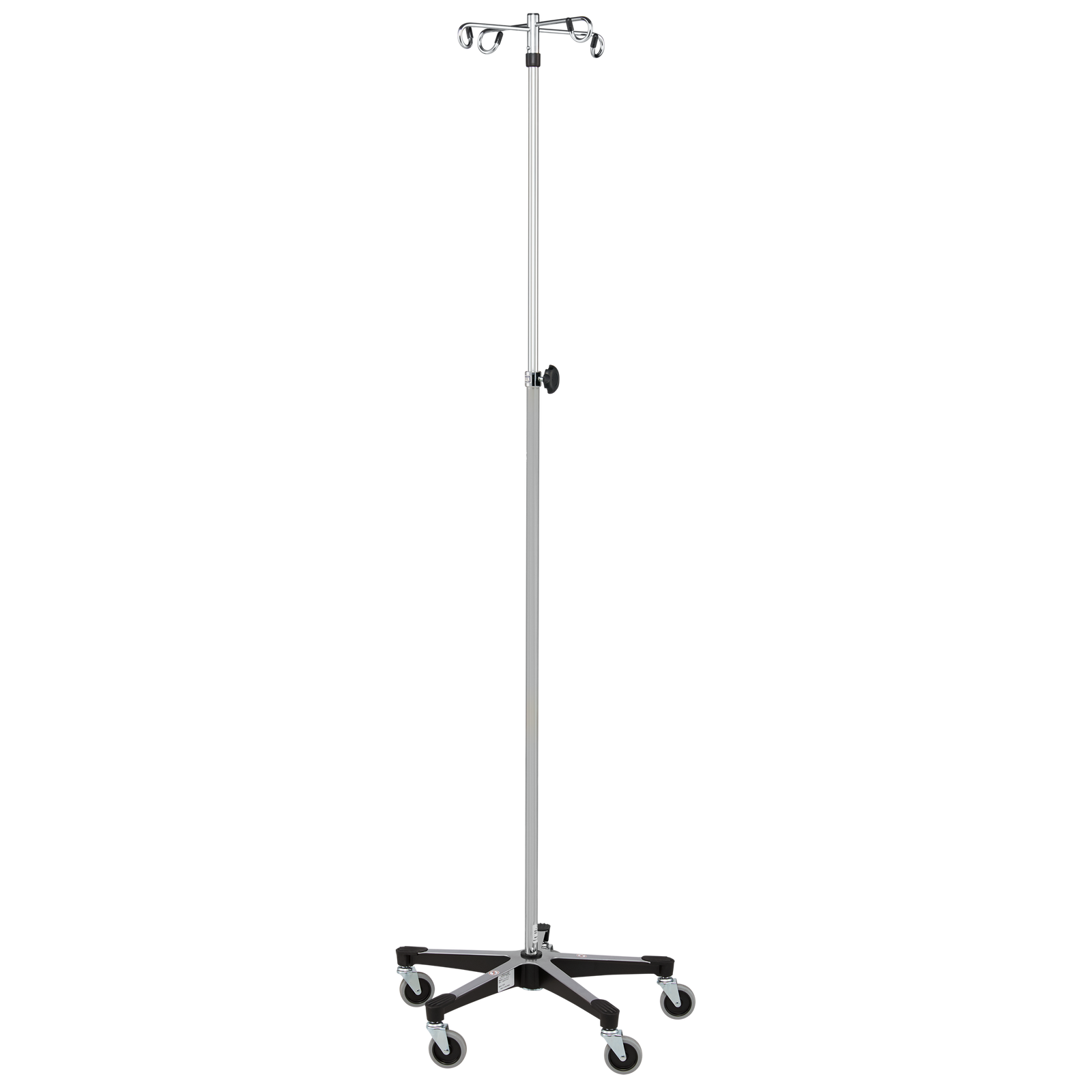 Blickman 1415SS-4 5-Leg Stainless Steel IV Stand, Tru-Loc, 2" Casters, 4 Hooks | QuinceMedical.com