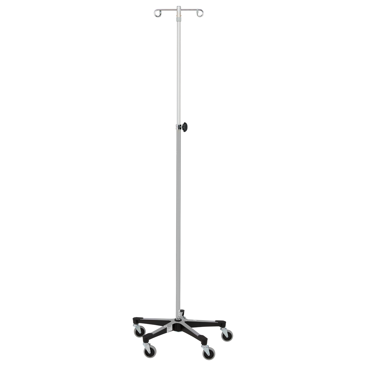 Blickman 1415SS 5-Leg Stainless Steel IV Stand, Tru-Loc, 2" Casters, 2 Hooks | QuinceMedical.com
