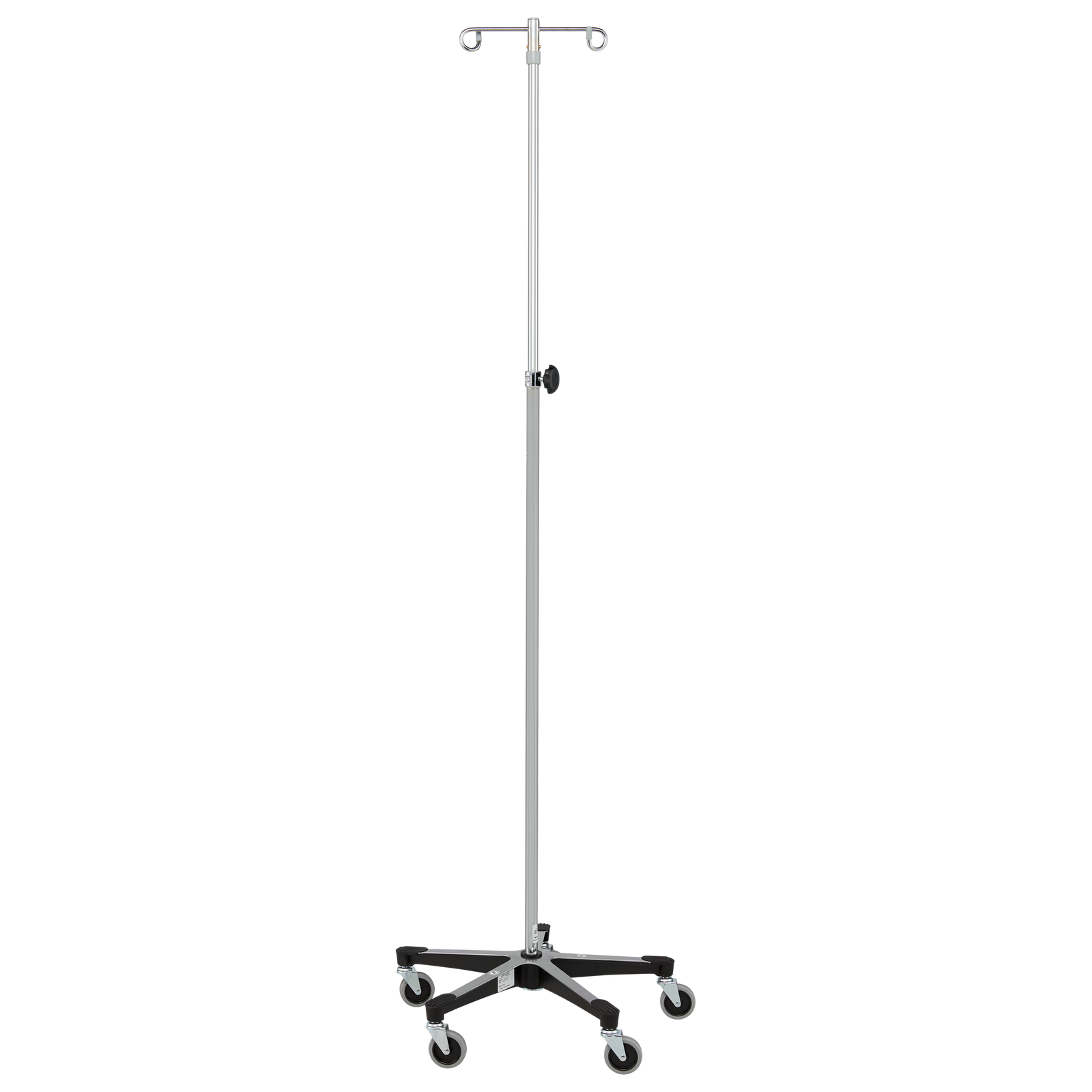 Blickman 1415SS 5-Leg Stainless Steel IV Stand, Tru-Loc, 2" Casters, 2 Hooks | QuinceMedical.com
