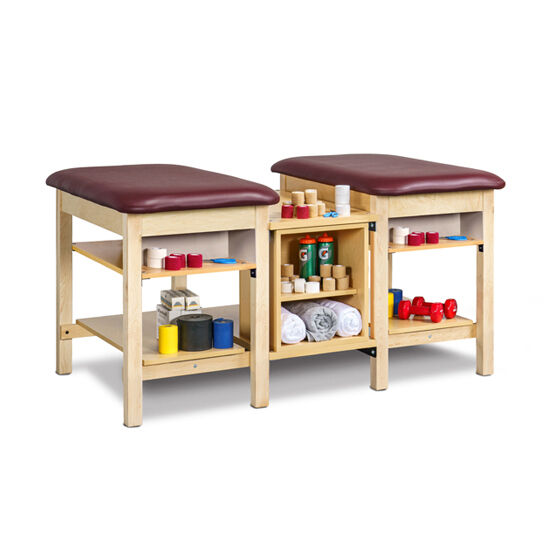 Clinton 1702-2 2-Station, Classic Taping Station with Upper and Lower Shelves and Tiered Shelf Box
