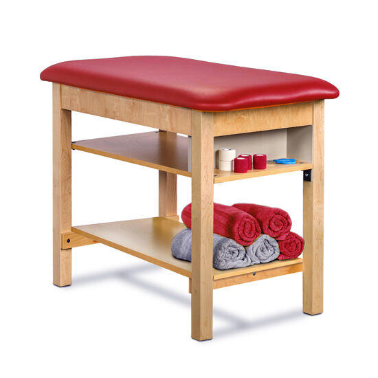 Clinton 1702C Single Seat, Classic Taping Table With Lower and Upper Shelf with Front E-Z Access Compartment