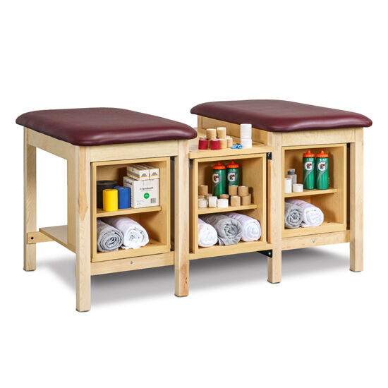 Clinton 1703-2 2-Station, Classic Taping Station with Tiered Shelf Boxes