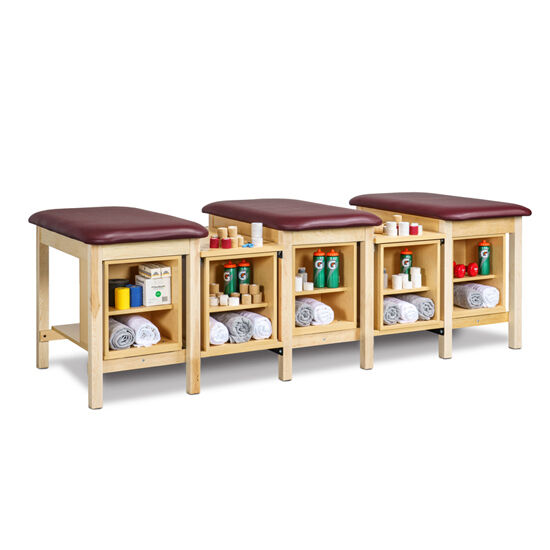 Clinton 1703-3, 1703-4 & 1703-5 Multi-Station, Classic Taping Station with Tiered Shelf Boxes