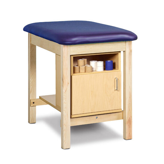 Clinton 17061 Single Seat, Classic Taping Table with Open Shelf and Door Storage Module