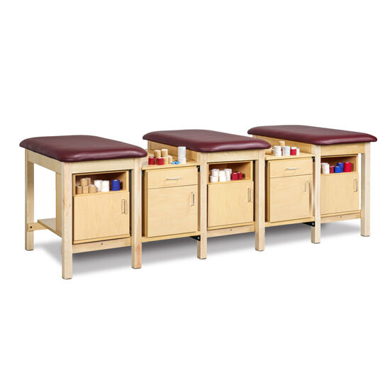 Clinton 1706-3, 1706-4 & 1706-5 Multi-Station, Classic Taping Stations with Open Shelves plus Doors and Drawer Storage
