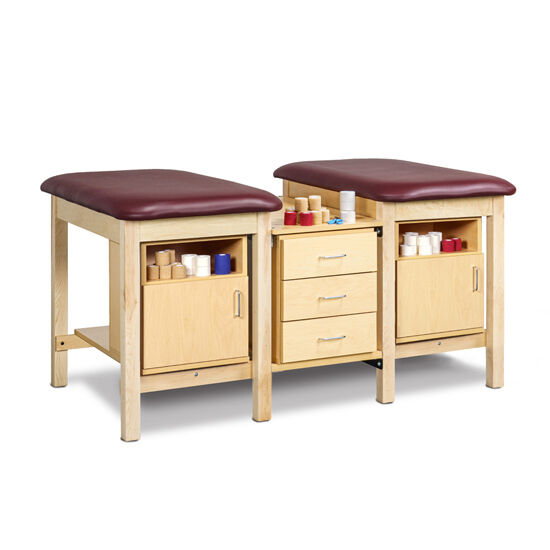 Clinton 1707-2 2-Station, Classic Taping Stations with Open Shelves plus Doors and Drawer Box