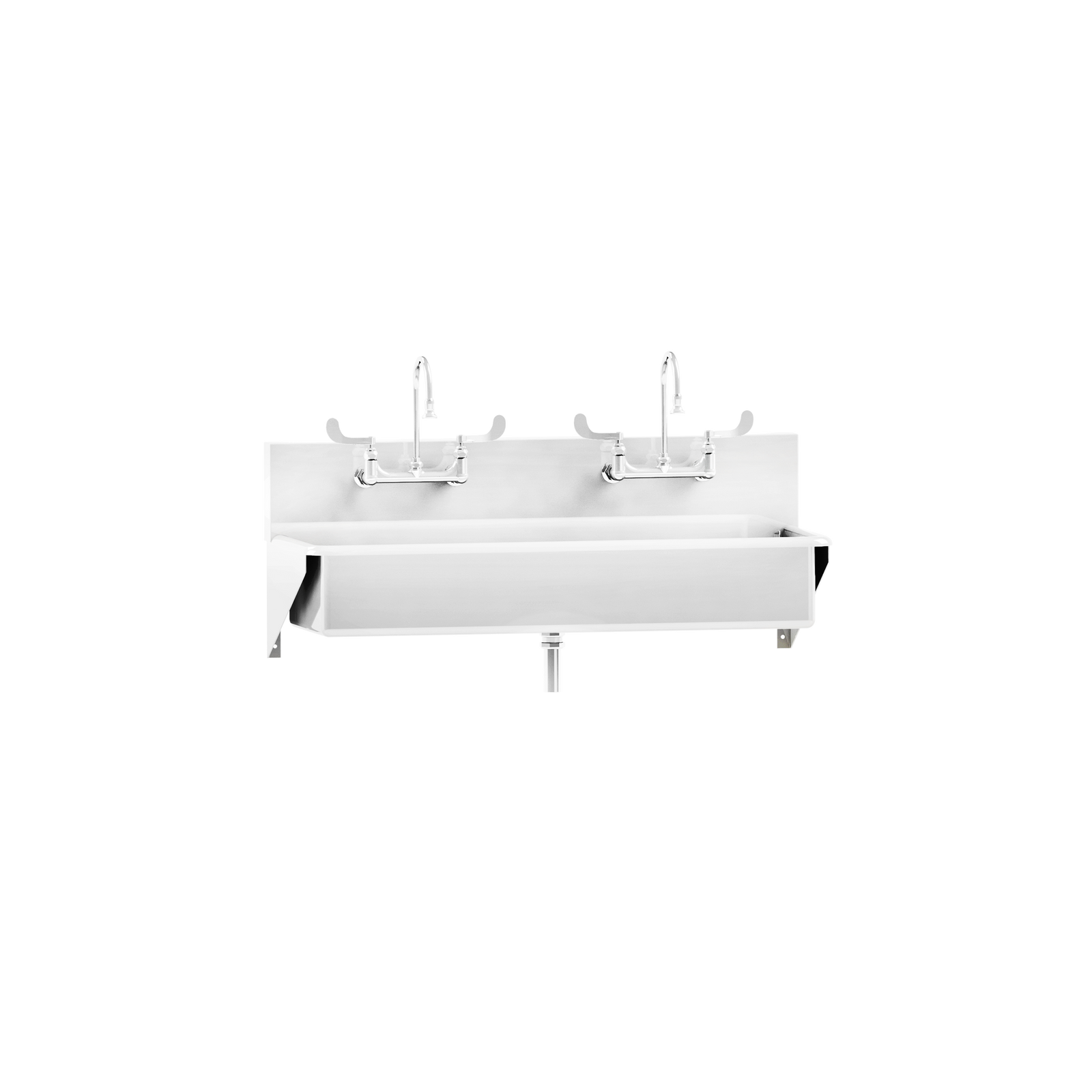 Blickman 7879SS-EA Windsor 2-Station Wall-Mounted Surgical Scrub Sink, Elbow Action Control | QuinceMedical.com