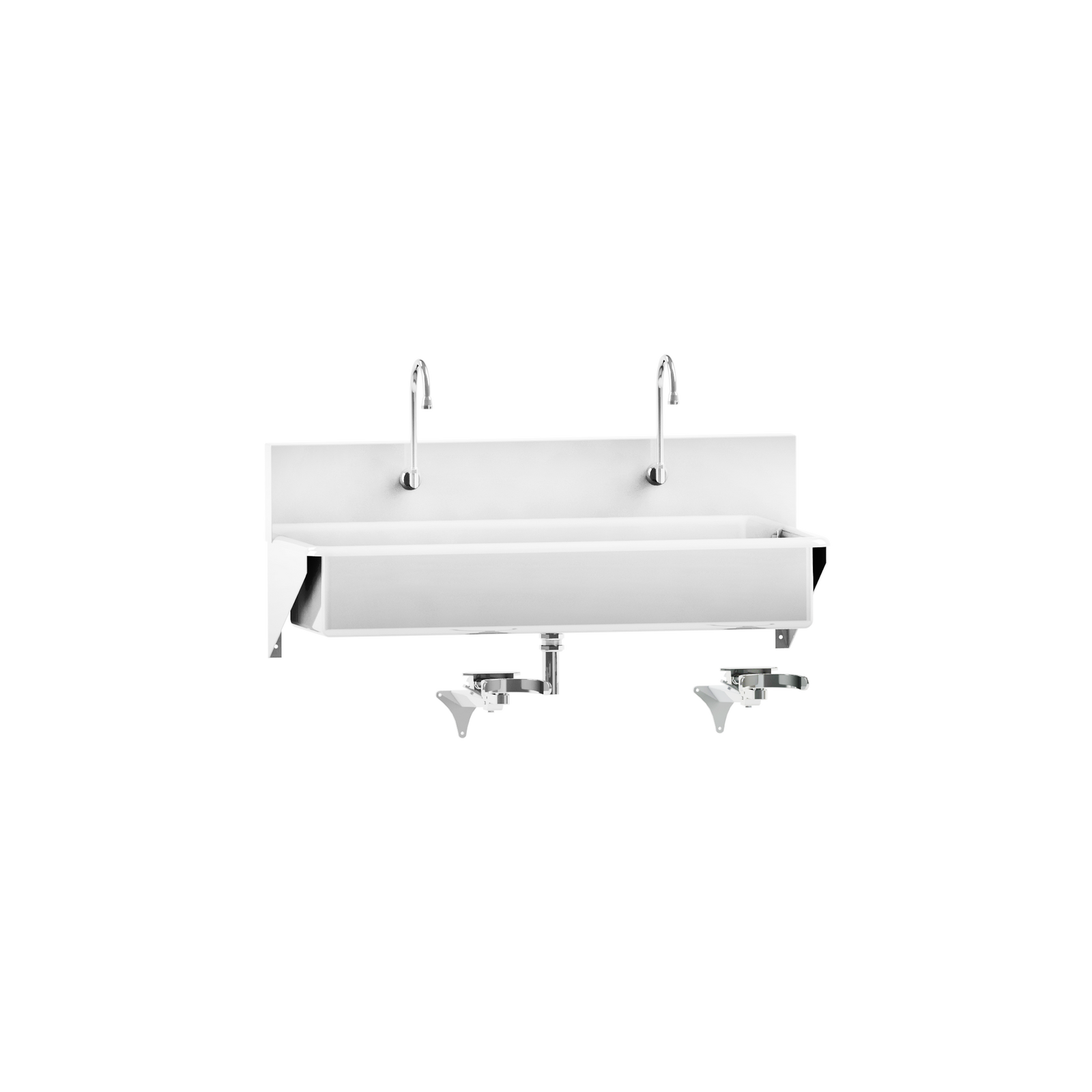 Blickman 7879SS-KA Windsor 2-Station Wall-Mounted Surgical Scrub Sink, Knee Action Control | QuinceMedical.com