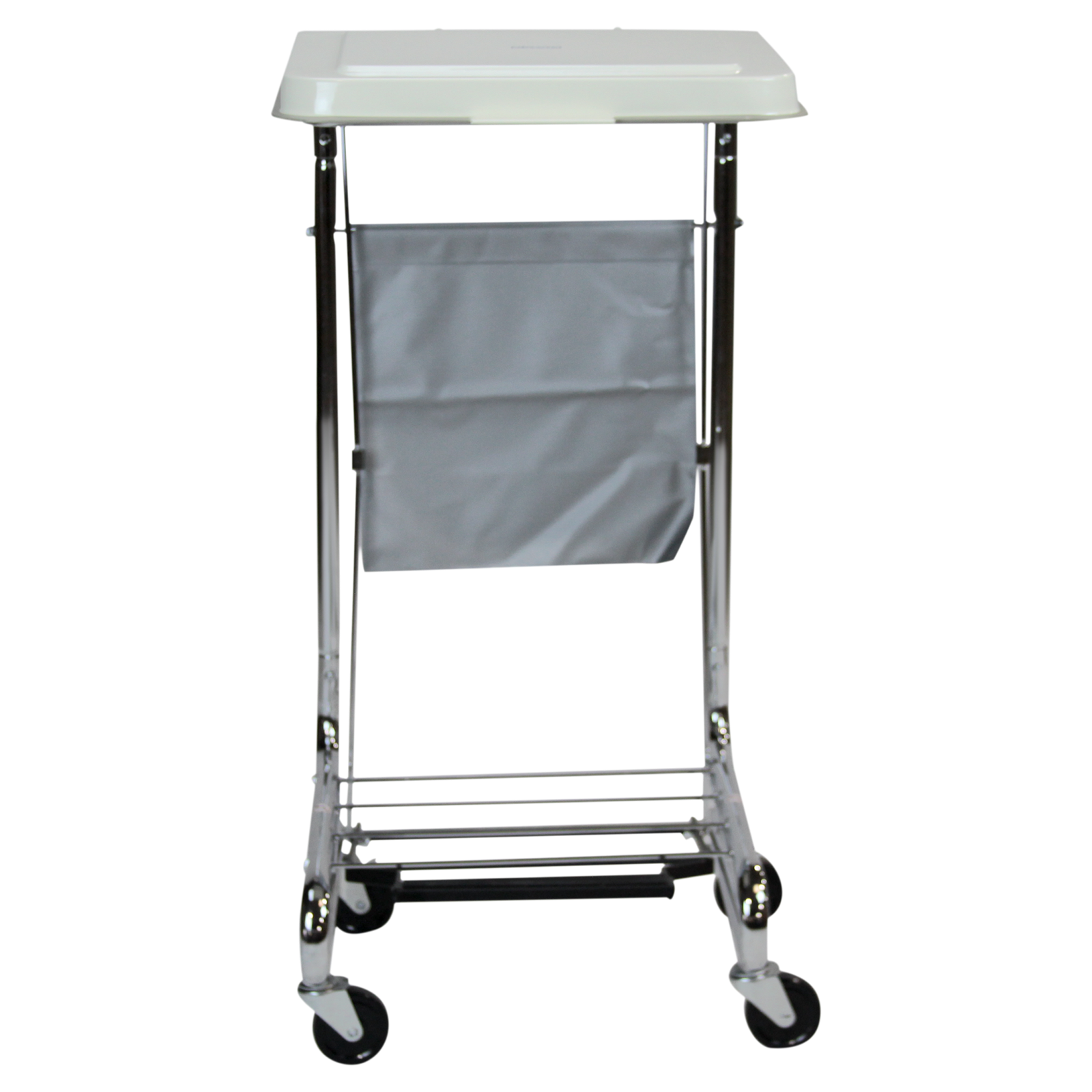 Blickman 2010 Secure Care Chrome Linen Hamper with Foot-Pedal Lid, 36-42 Gallon Bags | QuinceMedical.com