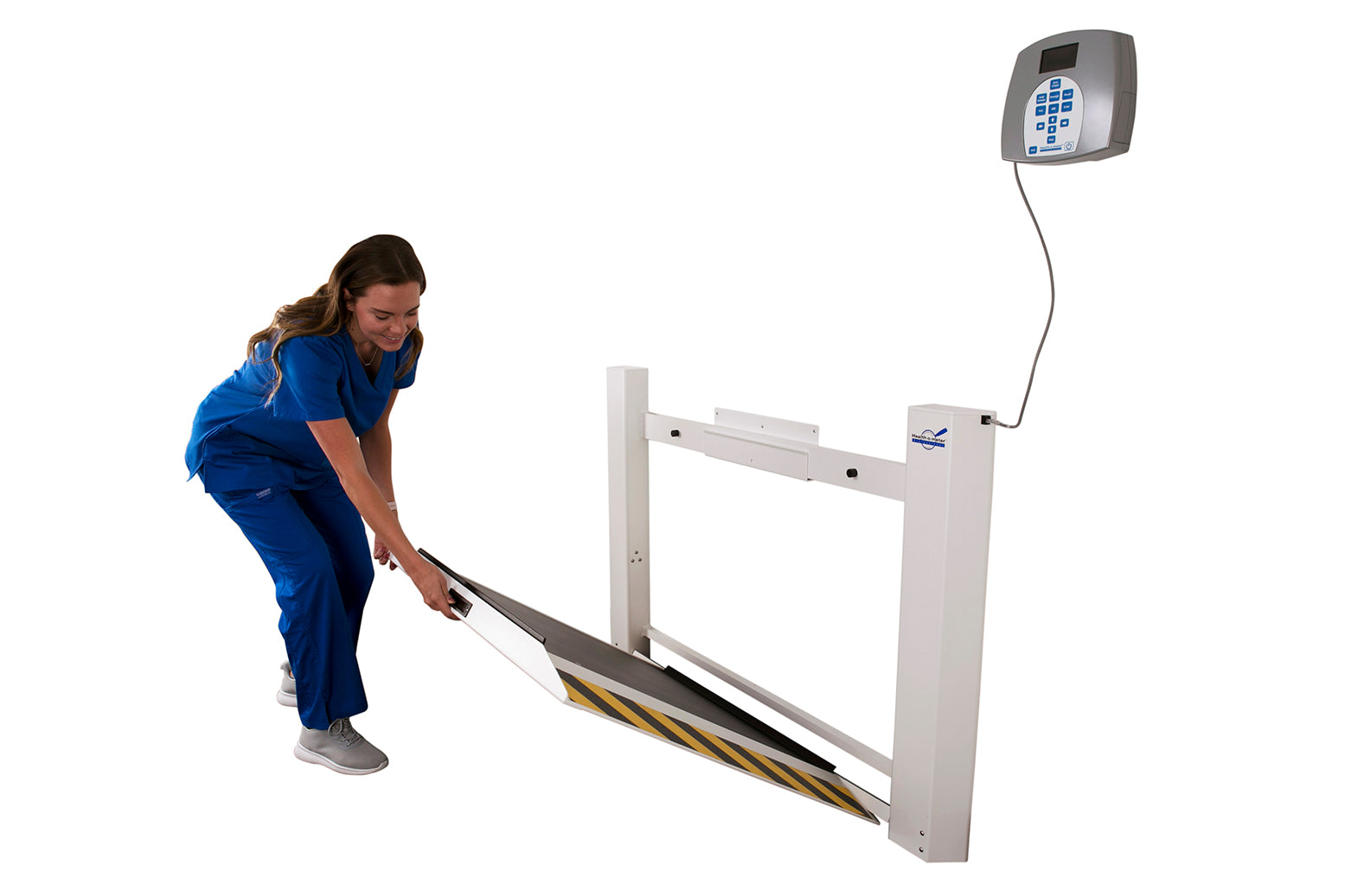 Health o meter 2900KL Antimicrobial Wall-Mounted Fold-Up Wheelchair Scale | QuinceMedical.com
