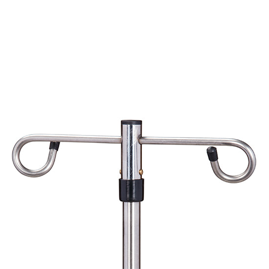 Clinton IVS-7332 Stainless Steel, Six-Leg, 2-Hook IV Pole | QuinceMedical.com