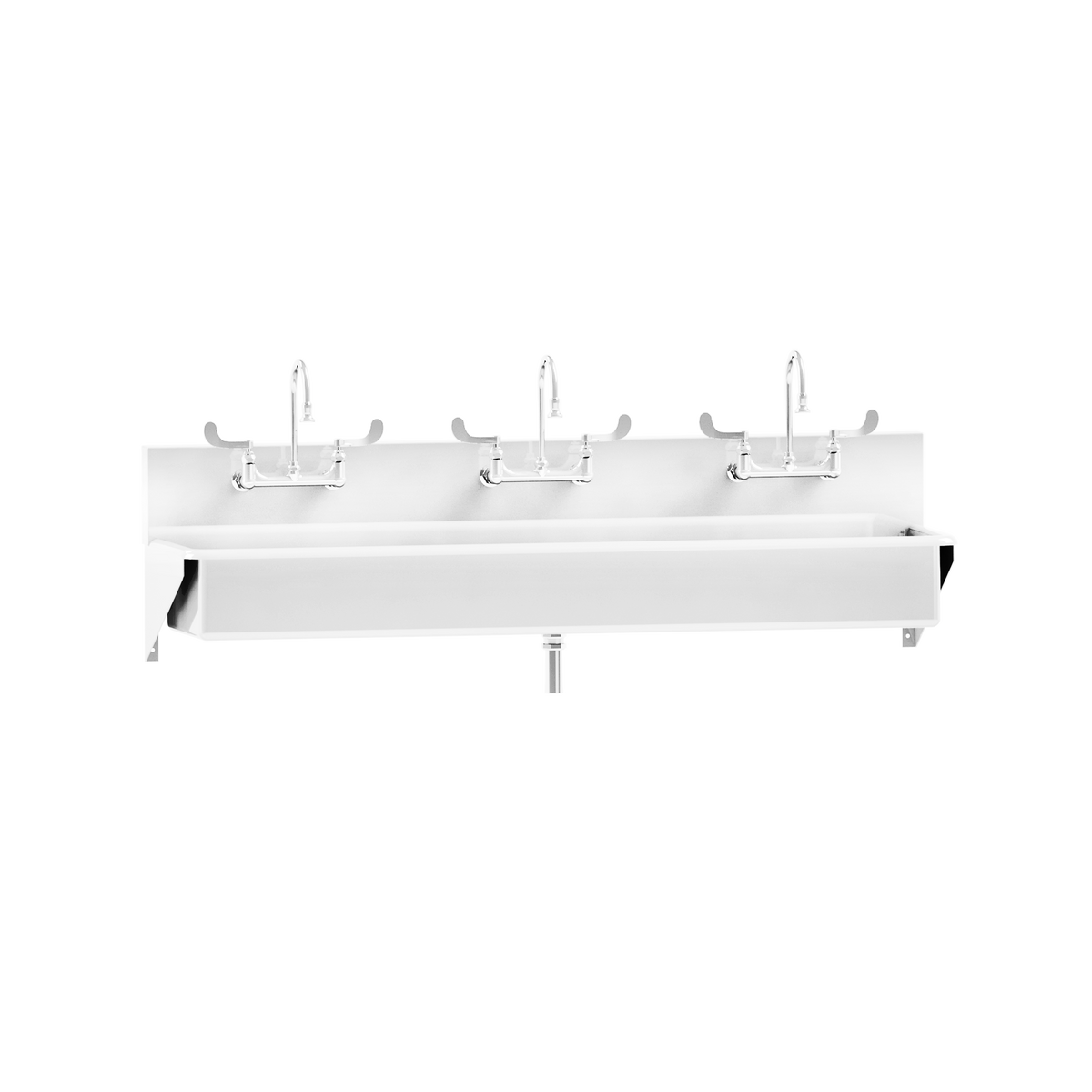 Blickman 7880SS-EA Windsor 3-Station Wall-Mounted Surgical Scrub Sink, Elbow Action Control | QuinceMedical.com