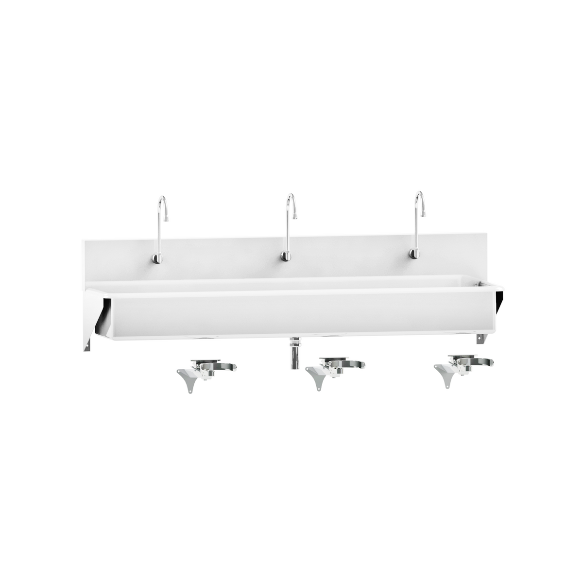 Blickman 7880SS-KA Windsor 3-Station Wall-Mounted Surgical Scrub Sink, Knee Action Control | QuinceMedical.com