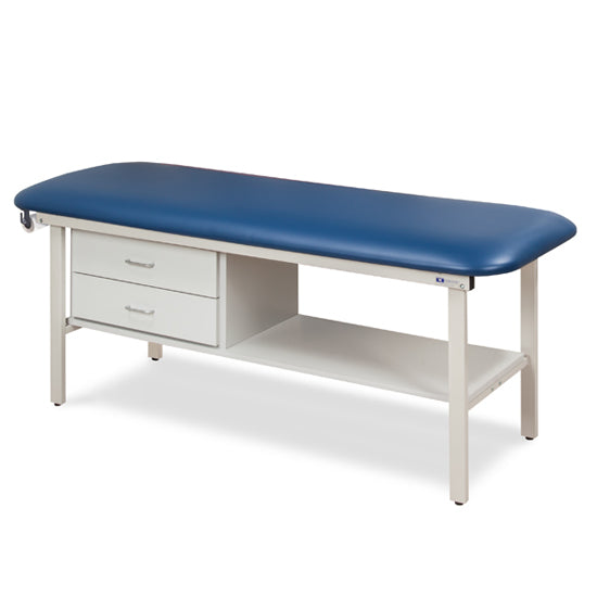 Clinton 3130 Flat Top Alpha-S Series Straight Line Treatment Table/Shelf and Two Drawers | QuinceMedical.com