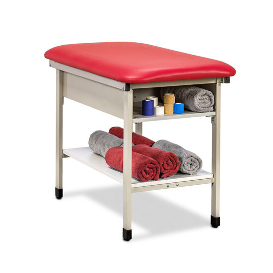 Clinton 31702 Single Seat, Ironside Taping Table with Upper and Lower Shelves