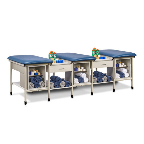Clinton 31703-3, 31703-4 & 31703-5 Multi-Station, Ironside Taping Table with Shelves, Drawers and Open Shelf Modules