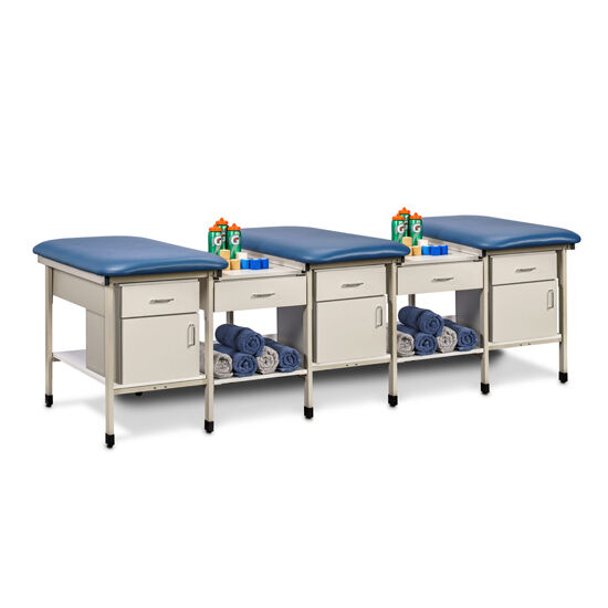 Clinton 31707-3, 31707-4 & 31707-5 Multi-Station, Ironside Taping Table with Shelves, Drawers and Door and Drawer Storage Modules