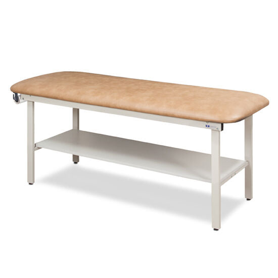 Clinton 3200 Flat Top, Alpha Series, Straight Line Treatment Table with Full Shelf