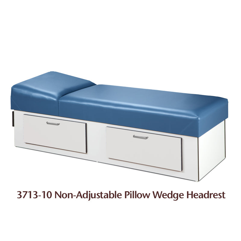 Clinton 3713 Upholstered Apron Couch with Double Drawer Storage | QuinceMedical.com