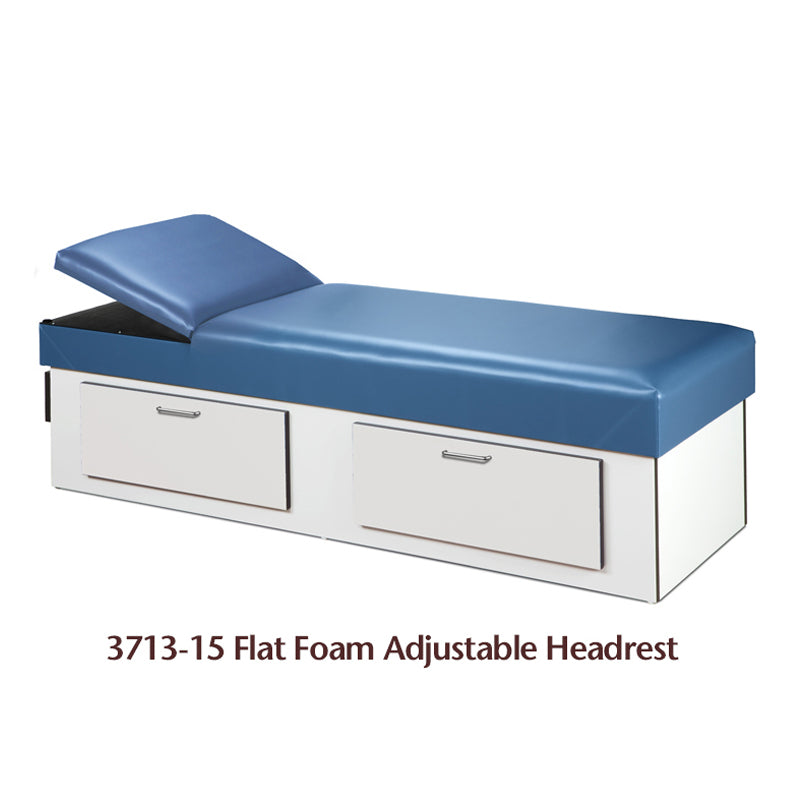 Clinton 3713 Upholstered Apron Couch with Double Drawer Storage | QuinceMedical.com