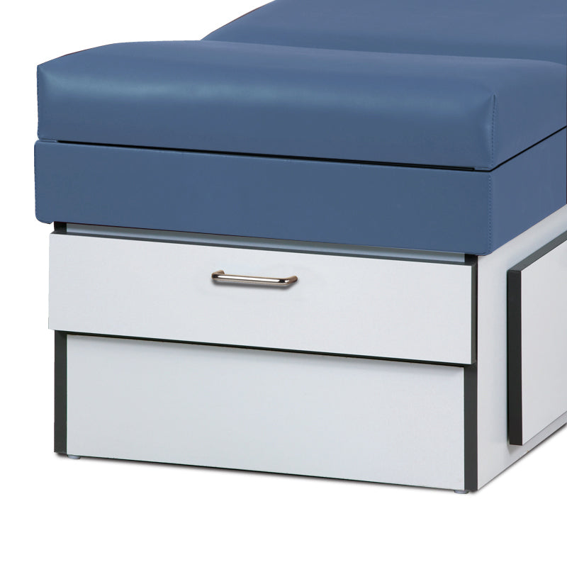 Clinton 3713 Upholstered Apron Couch with Double Drawer Storage | QuinceMedical.com