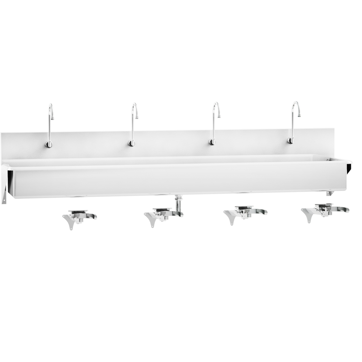 Blickman 7881SS-KA Windsor 4-Station Wall-Mounted Surgical Scrub Sink, Knee Action Control | QuinceMedical.com