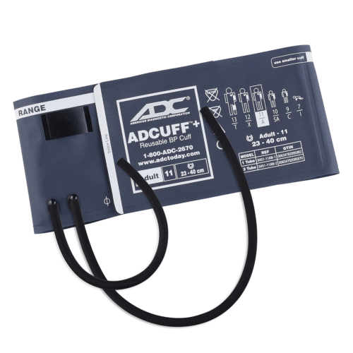 ADCUFF® +, 1-Piece Cuff, 2 Tube, Adult, Navy, Latex Free (LF)