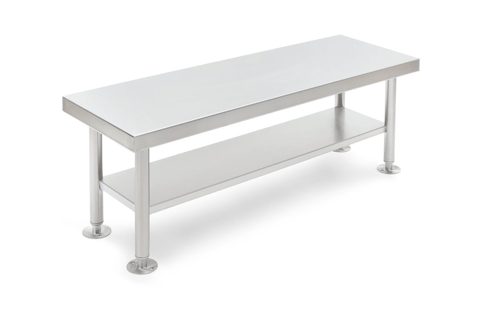 Blickman 4100SS Freestanding Stainless Steel Gowning Bench with H-Brace | QuinceMedical.com