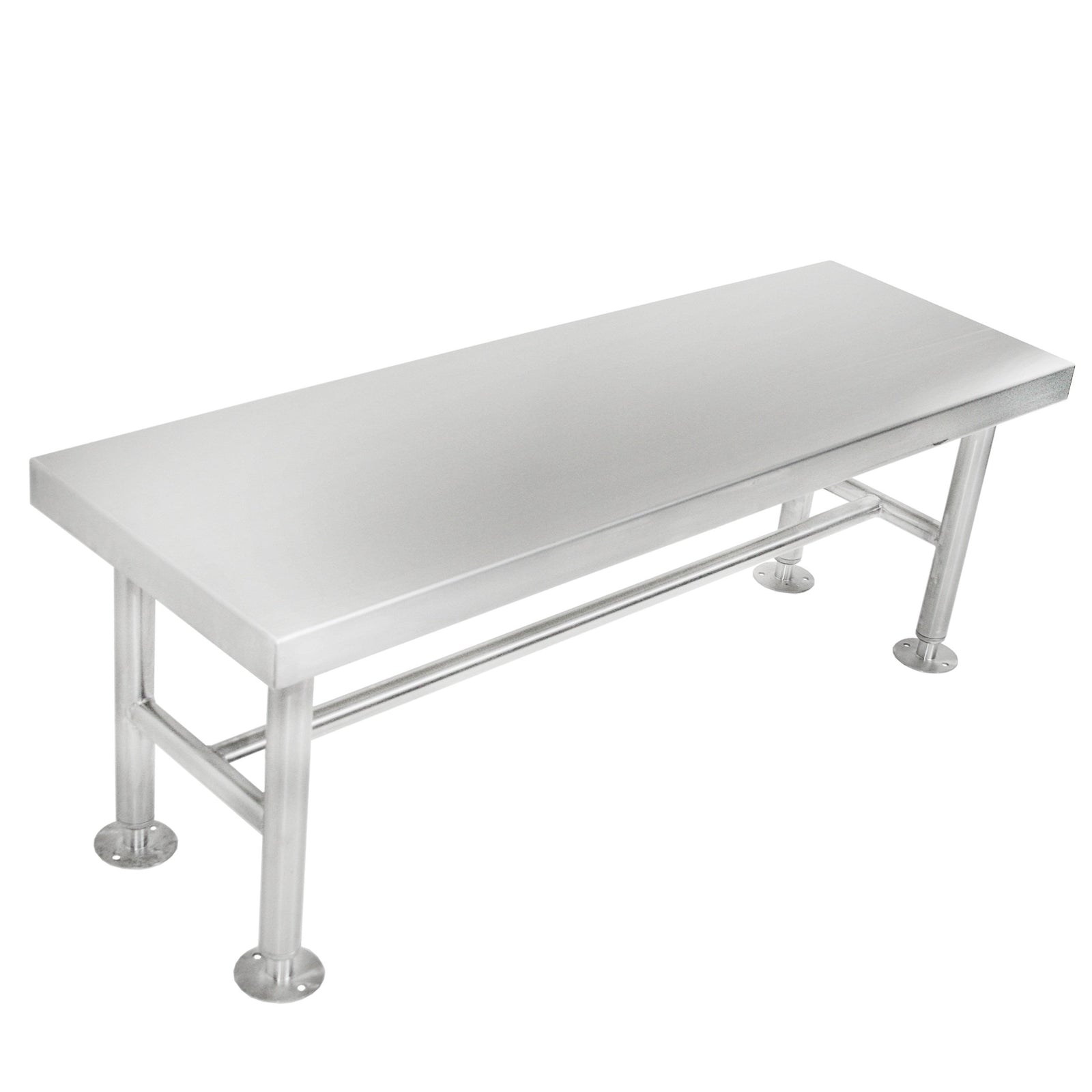 Blickman 4200SS Floor-Mounted Stainless Steel Gowning Bench, 48"W x 16"D x 18"H | QuinceMedical.com