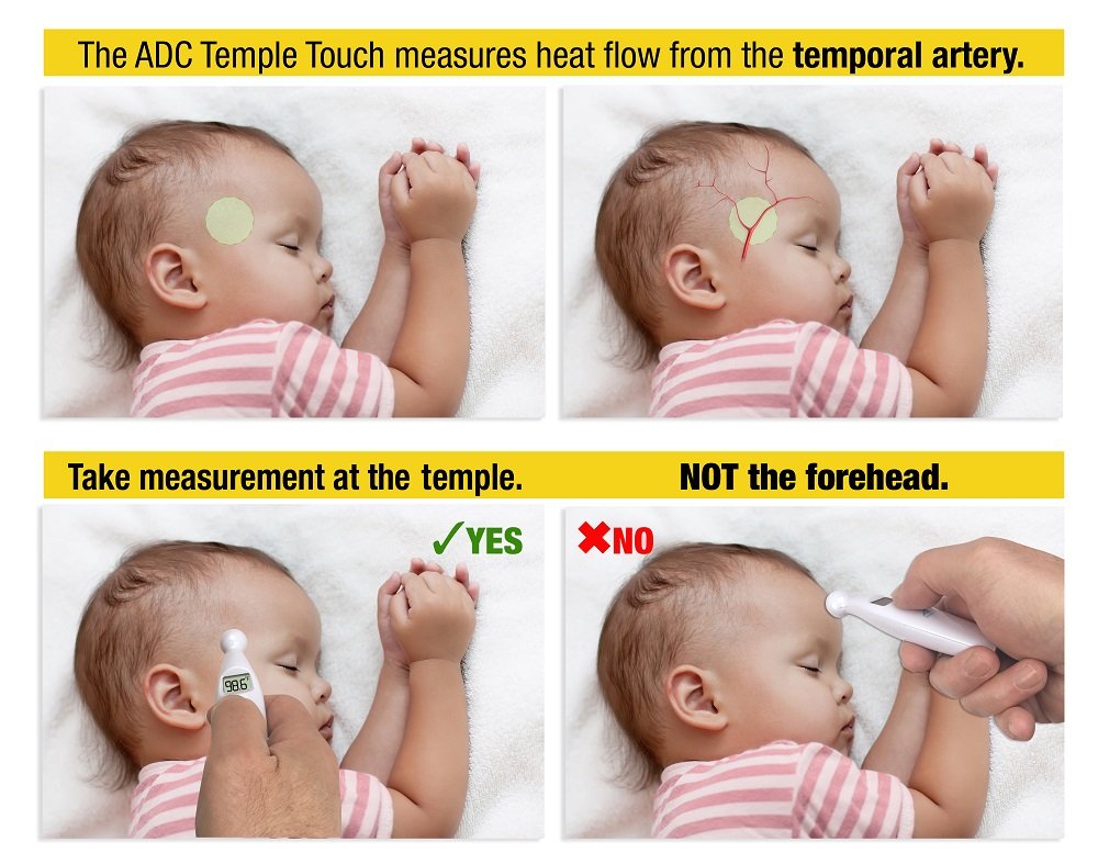 Adtemp™ Temple Touch Digital Thermometer Display Package, 12/pk (US Only)