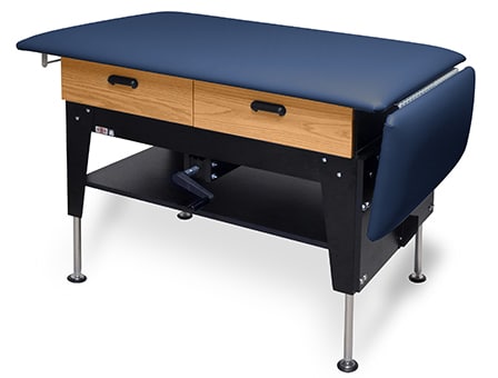 Hausmann 30″x52-68″ Hi-Lo Changing Table with Storage Drawers and Paper Dispenser/Cutter | QuinceMedical.com