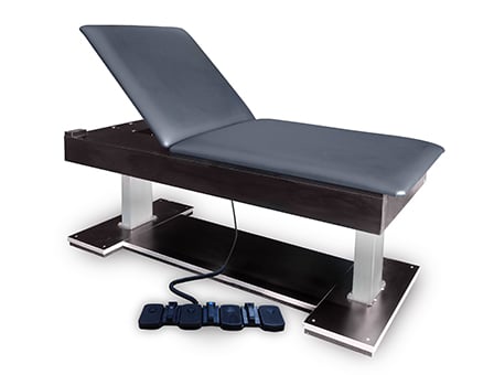 Hausmann 32″x78″ Bariatric Economy Dual-Lift Electric Hi-Lo Treatment Table with Power Backrest | QuinceMedical.com