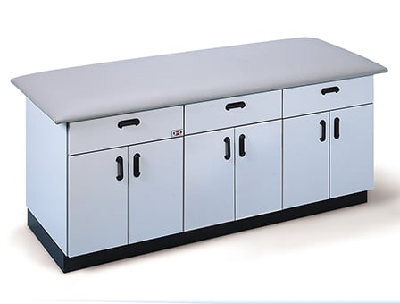Hausmann 30″x78″ All-Purpose Storage Treatment Table with 3 Drawers and Cabinets | QuinceMedical.com