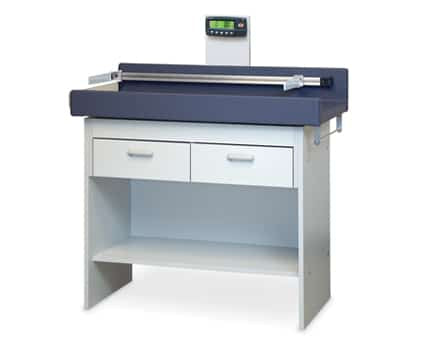 Hausmann 24″x43″ Econo-Line™ Pediatric Digital Scale with Drawers and Storage Shelf | QuinceMedical.com