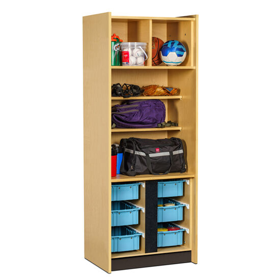 Clinton 5231-S Open Access, Tall Cabinet with 6 Storage Bins