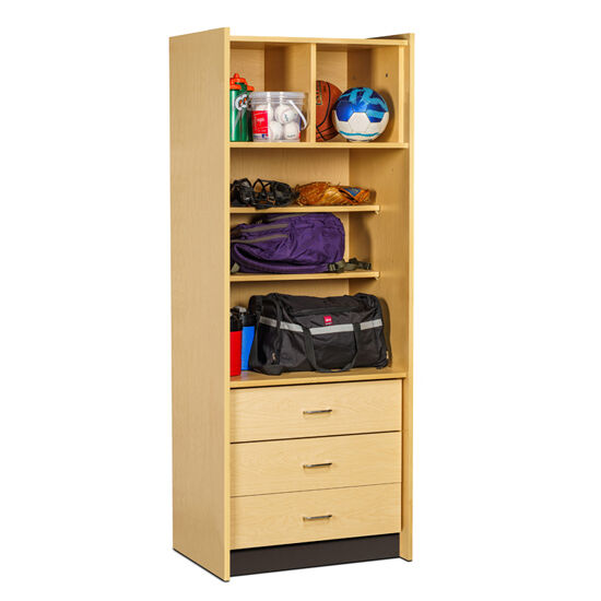 Clinton 5241-S Open Access, Tall Cabinet with 3 Drawers