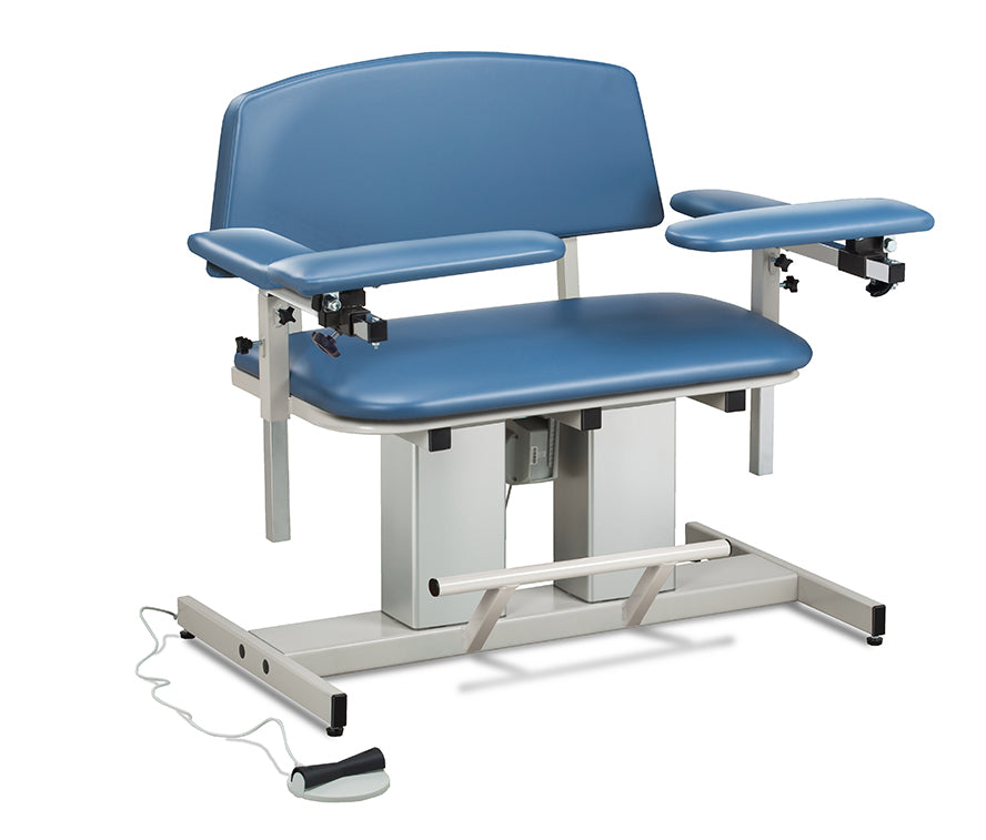 Clinton 6361 Power Series, Bariatric, Blood Drawing Chair with Padded Arms | QuinceMedical.com