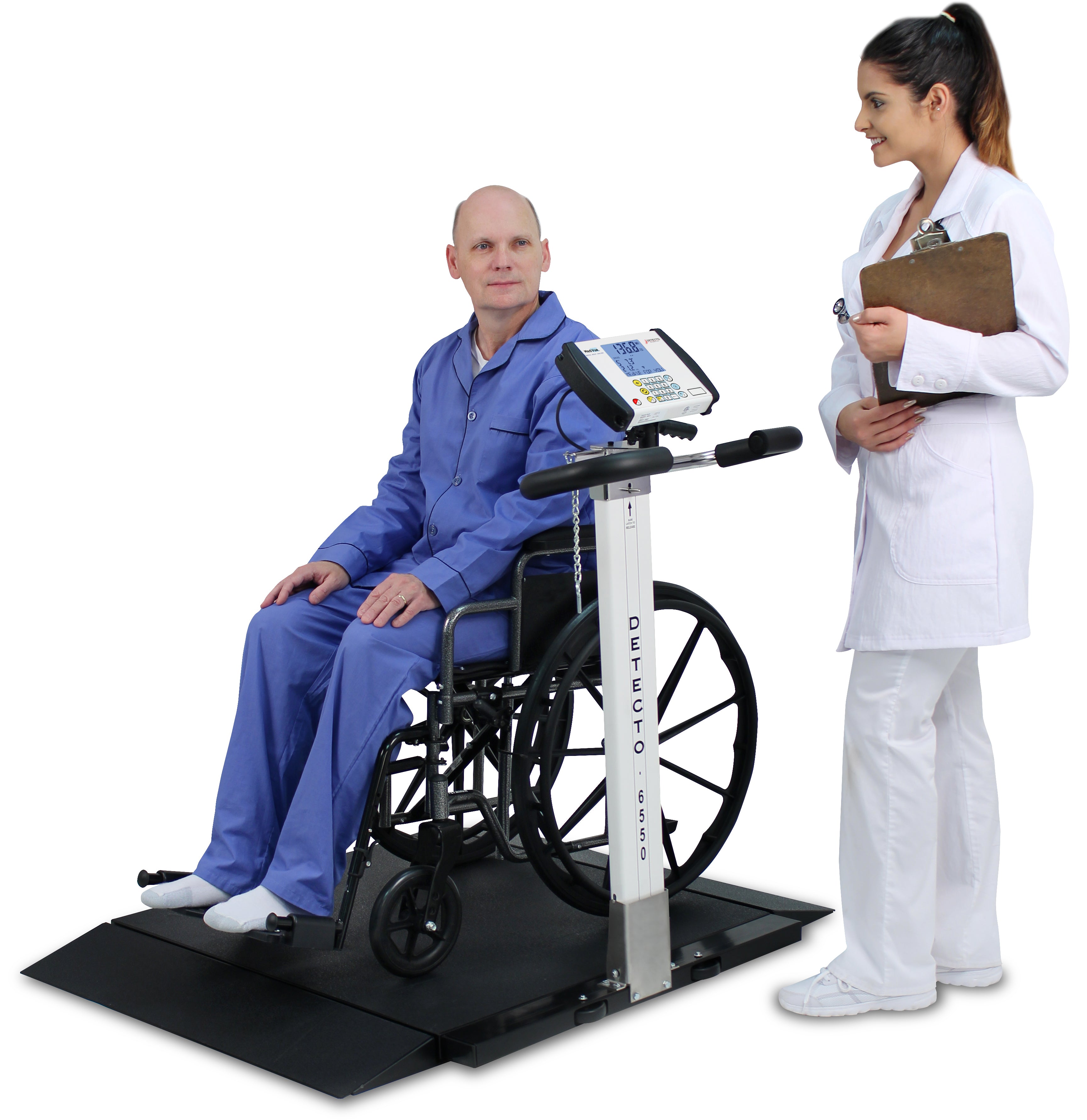 Wheelchair Scale, Portable, Digital, Folding Column, 1000 lb x .2 lb, 32 in. x 36 in.