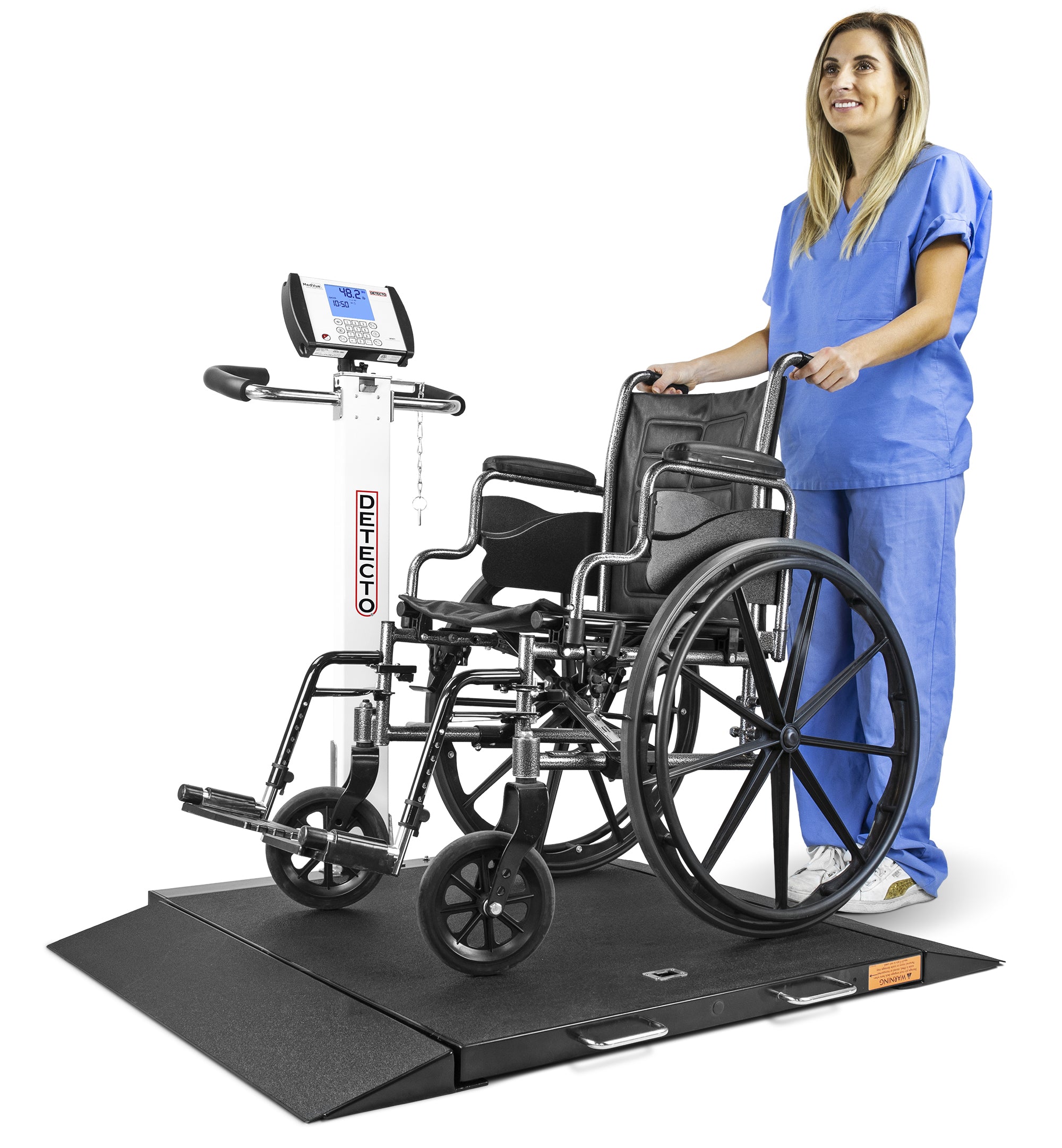 Wheelchair Scale, Portable, Digital, Folding Column, 1000 lb x .2 lb, 32 in. x 36 in.